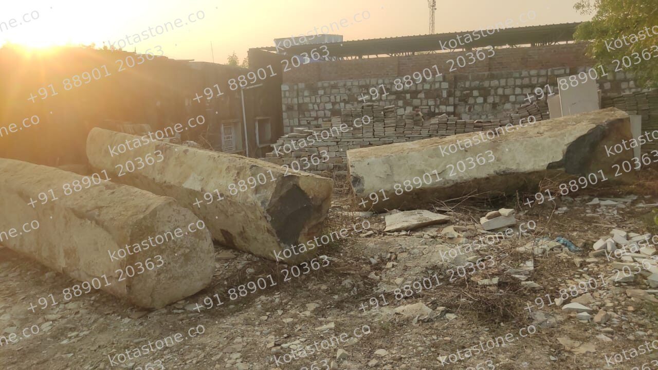 Raw basalt blocks at the yard