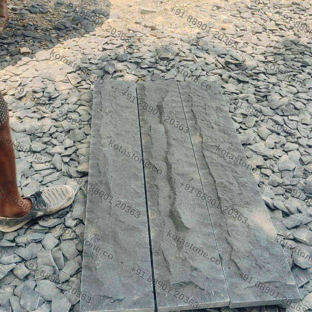 Deep-relief basalt cladding wall