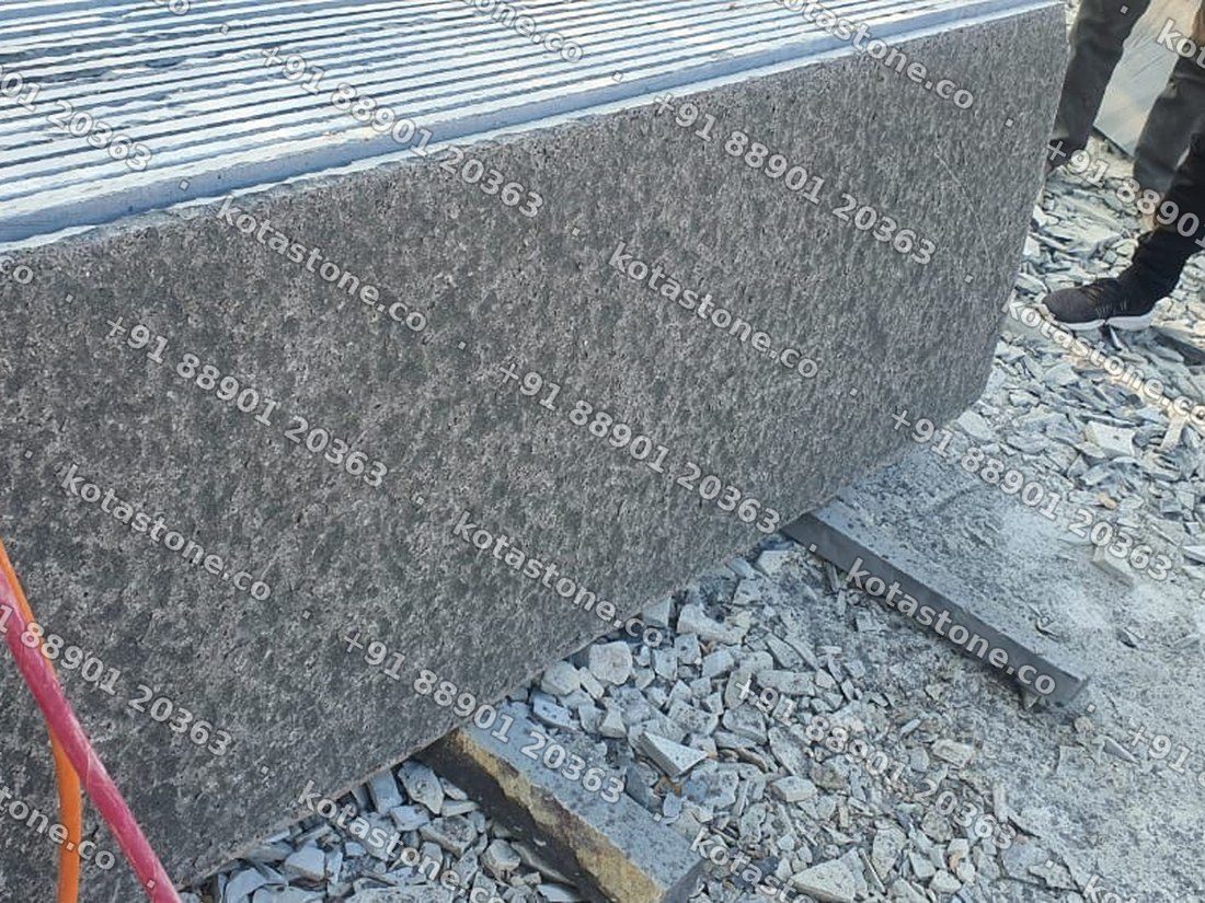 Flamed basalt finish, fine granular texture