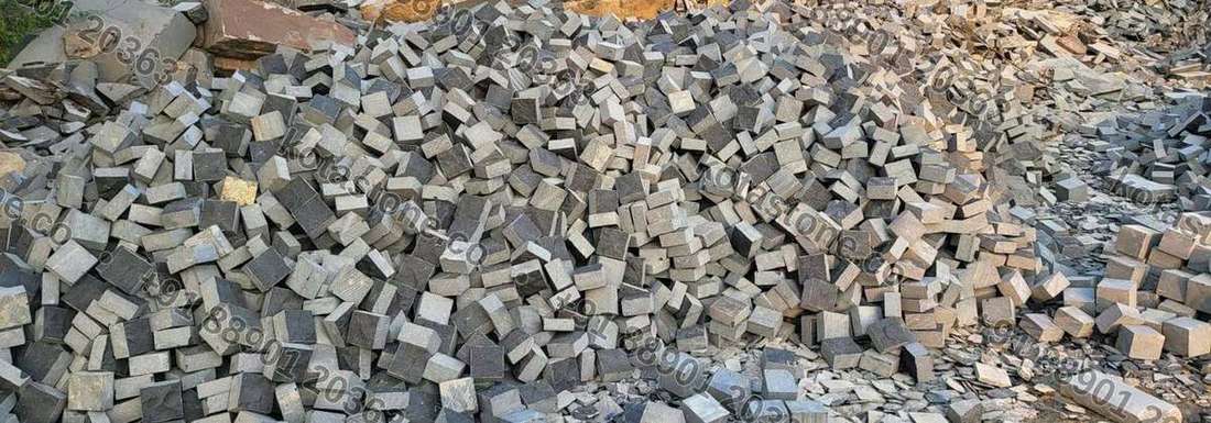 Cobble stock piled at the yard at Amarpura