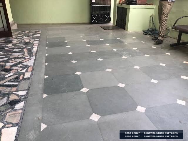 ऑक्टागन पैटर्न, कोयला और ग्रे रंगत