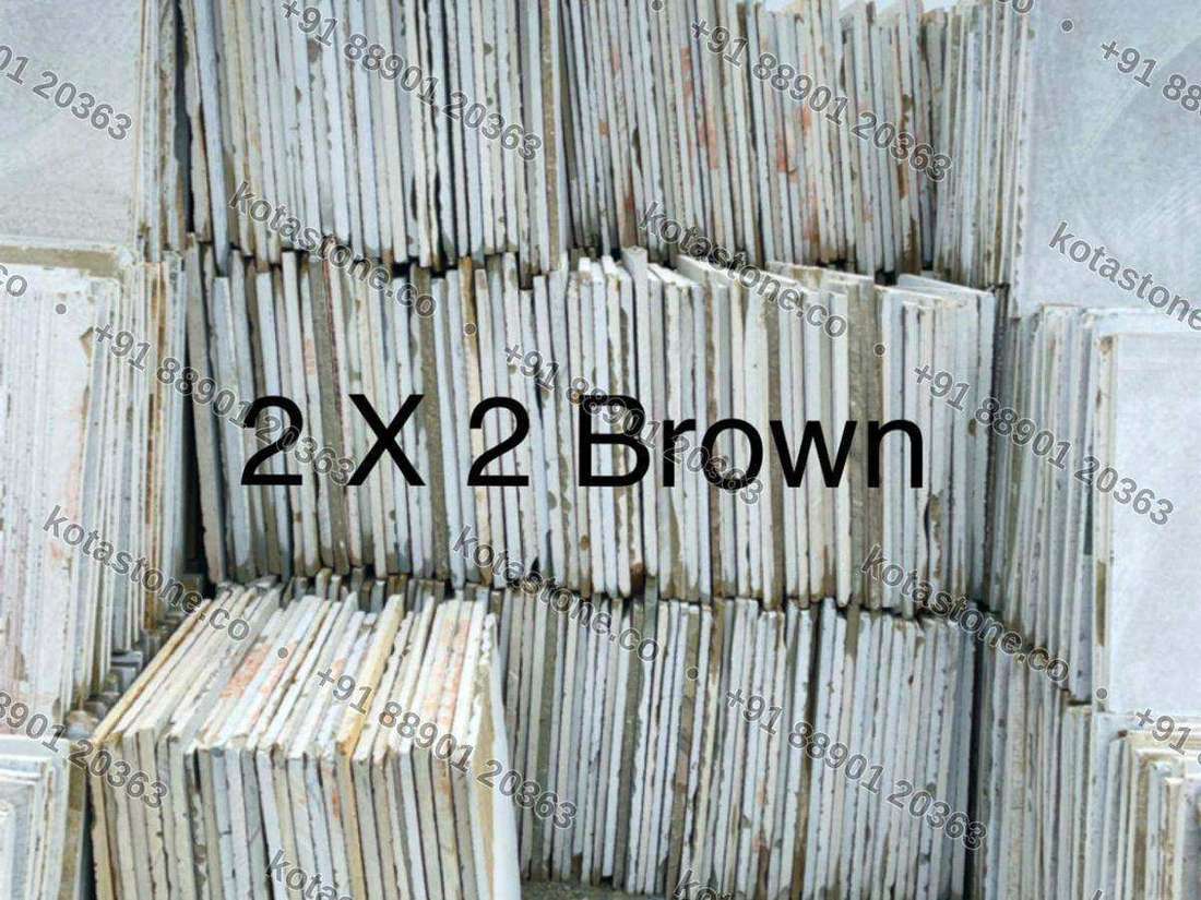 Honed brown Kota slab face