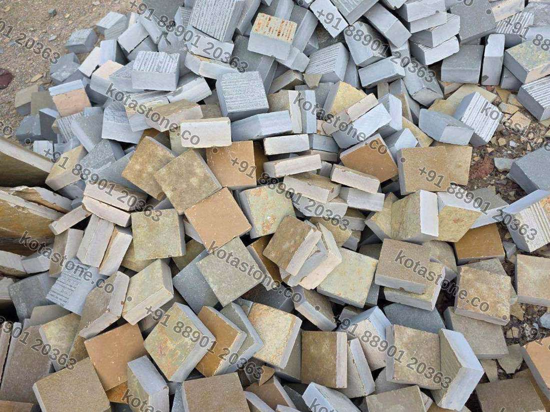 Blue and brown Kota cobbles in stock