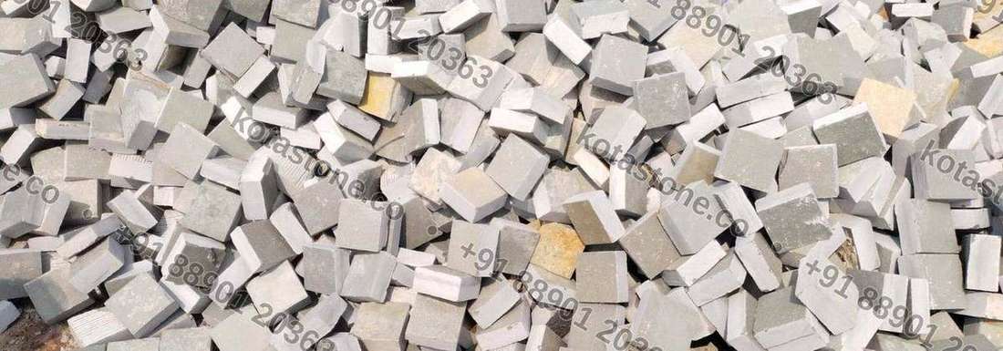 Blue and brown Kota cobble stock at the yard