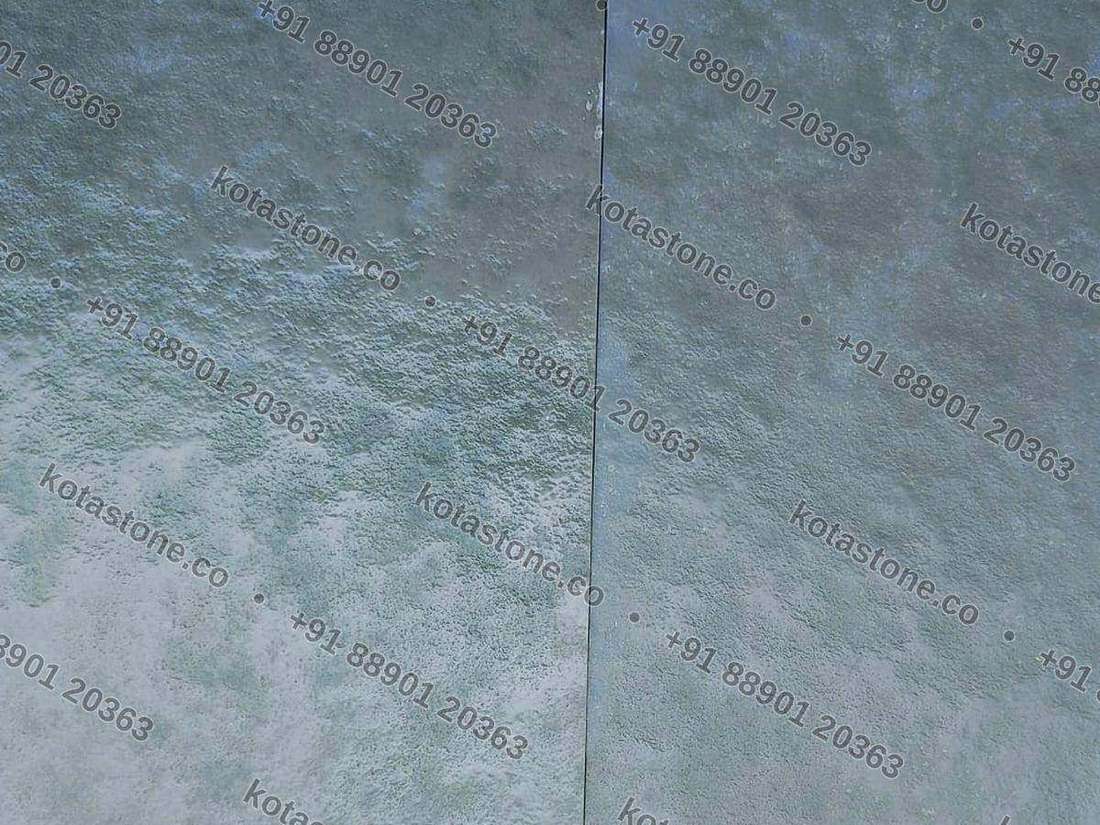 Leather-finish green Kota stone