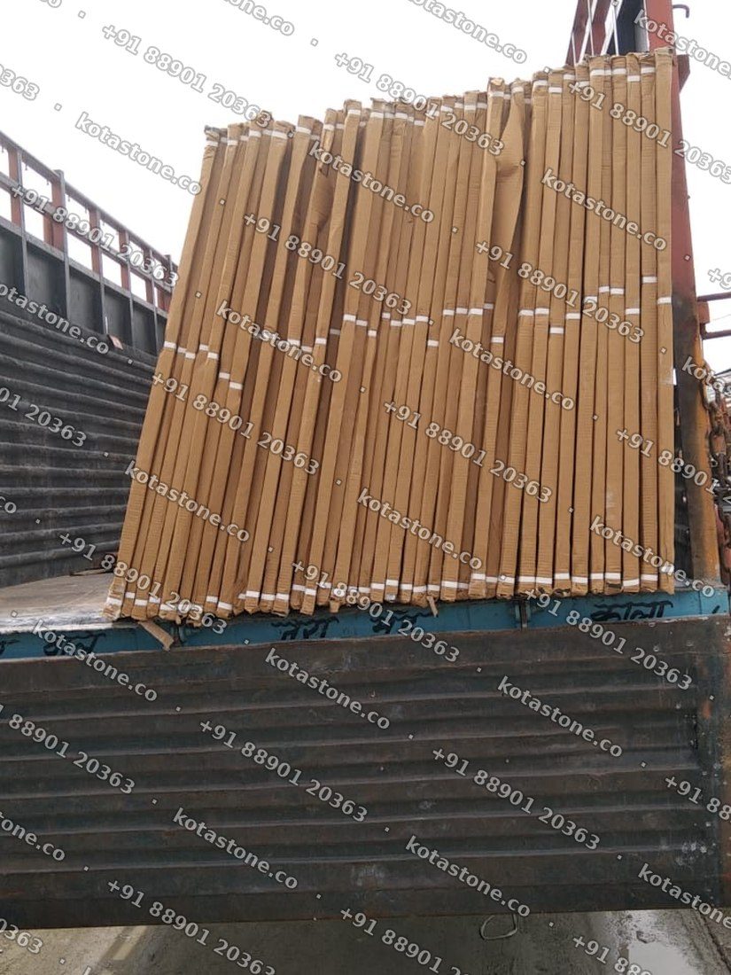Packed mirror polish slabs loaded for dispatch