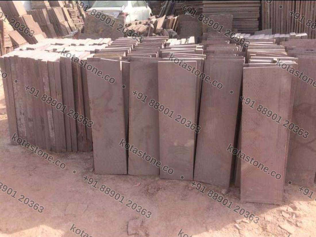 Mandana sandstone slabs standing in the yard